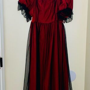 SHEIN Red and Black Maxi Dress